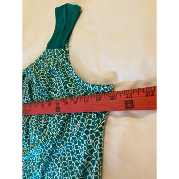 New York & Co Blouse Size Large Top Sleeveless Green Stretchy Keyhole Front - Picture 9 of 11